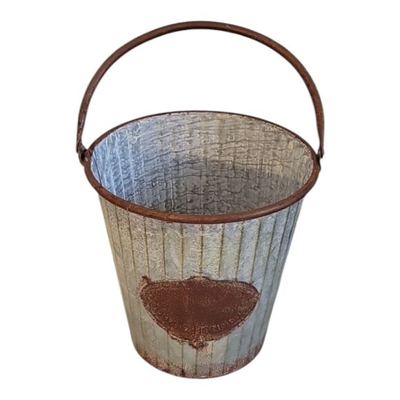 Metal Pail bucket Plant Pot Bucket Farmhouse Rustic Decor - Picture 1 of 8